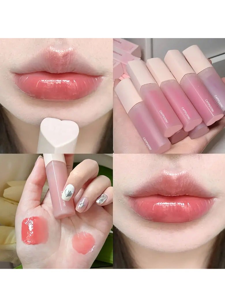 1 PC High-Value Lipstick and Lip Gloss Set - Pink, Love, Honey, Milk, Tea - Plumping and Moisturizing Lip Glaze COLOR 02