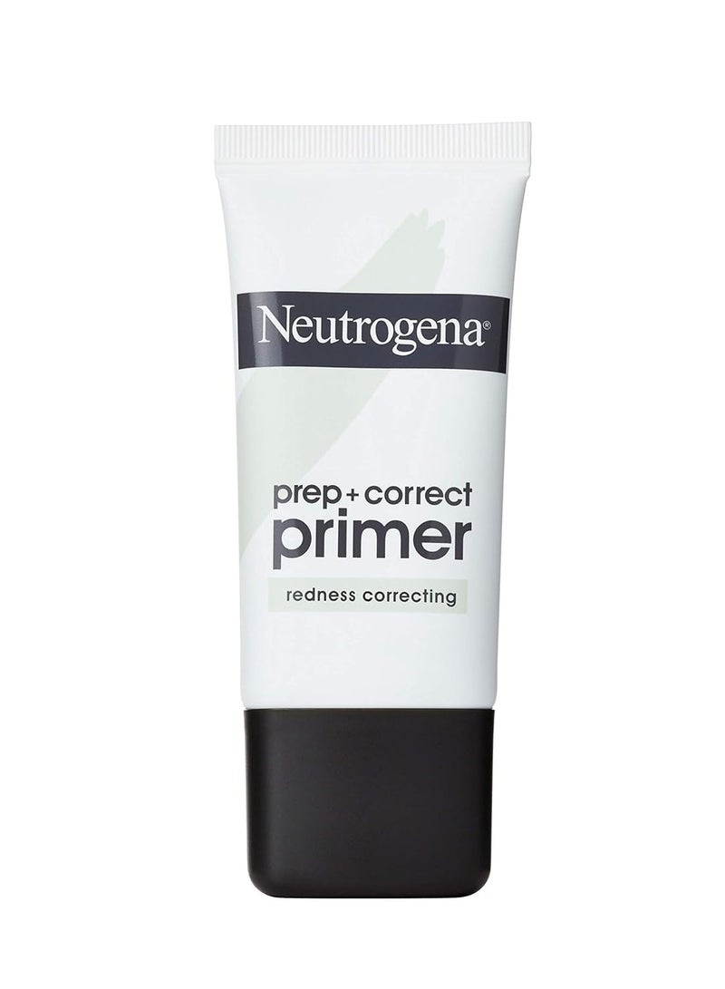 Neutrogena Prep + Correct Primer for Redness Correcting, Green-Toned Matte Makeup Primer with Seaweed Extract to Help Reduce Redness & Even Skin Tone, 1.0 oz