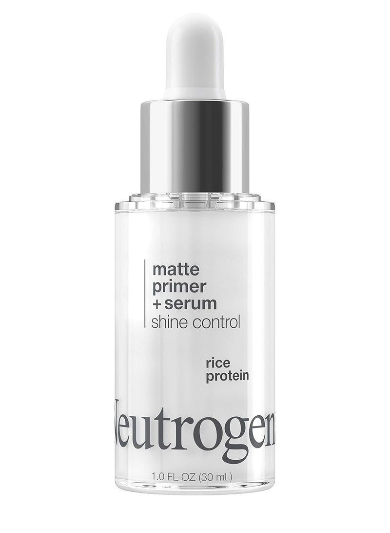 Neutrogena Shine Control Matte Booster Face Primer & Serum, Skin-Mattifying Serum-to-Primer with Rice Protein, Absorbs Excess Oil & Keeps Skin Shine Free, 1.0 fl. Oz