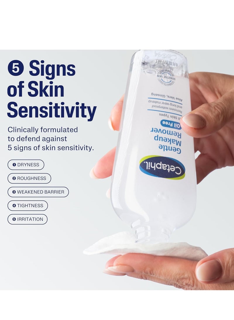 Cetaphil Gentle Waterproof Makeup Remover, Oil-Free Formula Suitable for Sensitive Skin, 6.0 Fluid Ounce