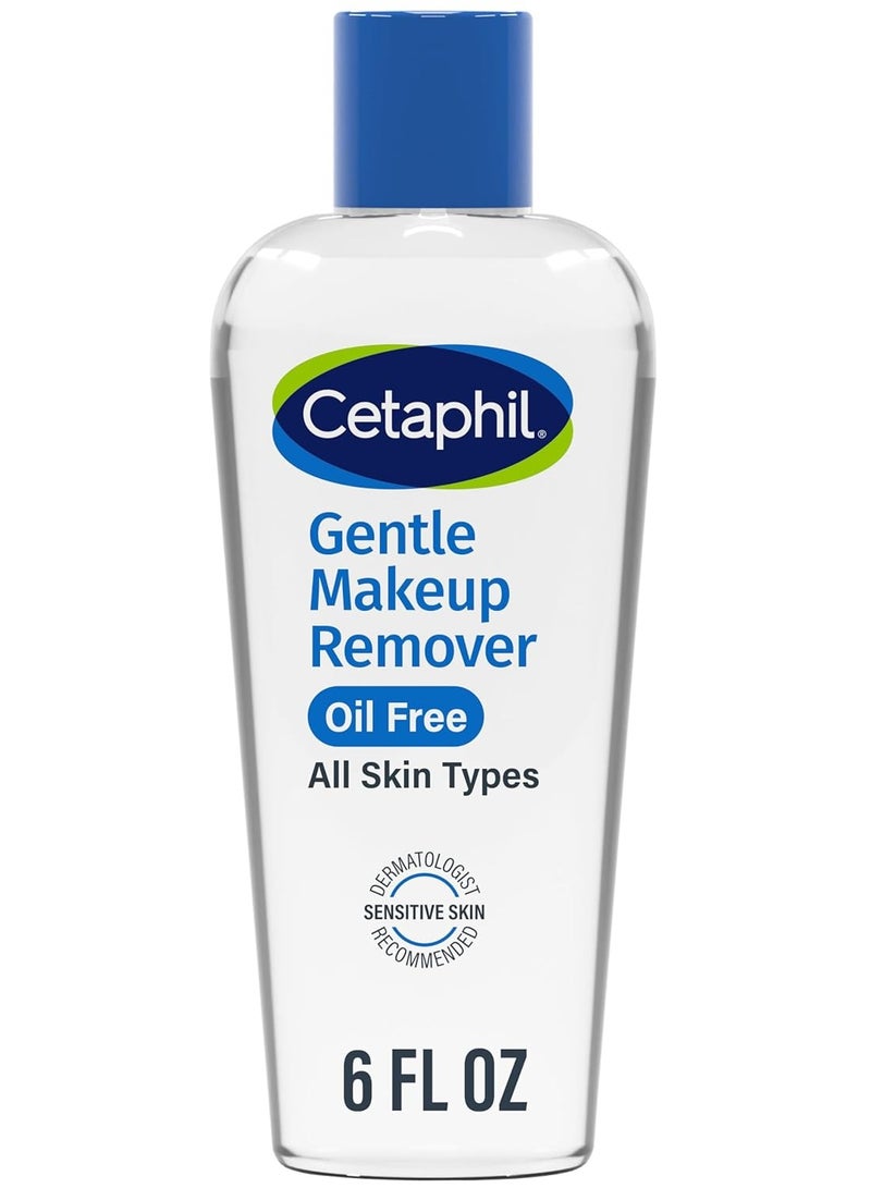 Cetaphil Gentle Waterproof Makeup Remover, Oil-Free Formula Suitable for Sensitive Skin, 6.0 Fluid Ounce