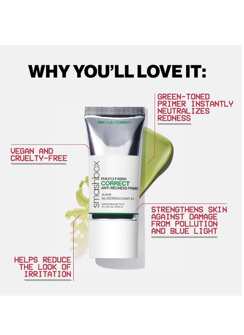 Smashbox Photo Finish Correct Anti-Redness Makeup Primer | Soothing, Vegan + Cruelty Free