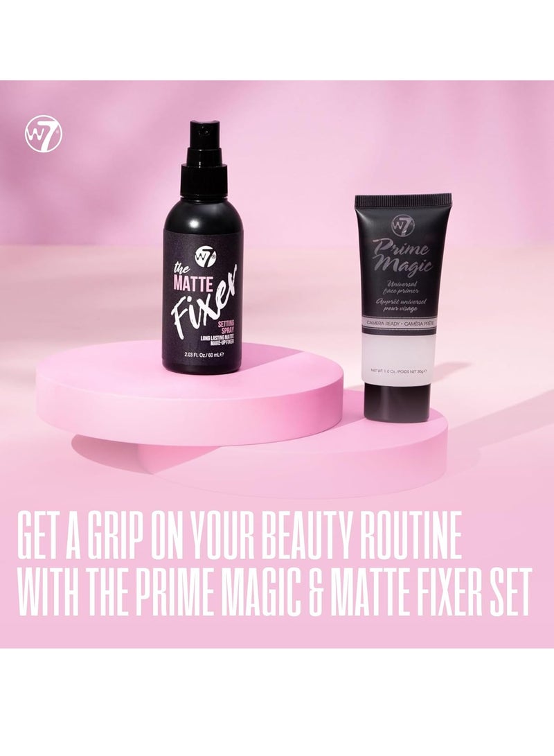W7 The Fixer Matte Set - Setting Spray & Primer Duo - Natural, Matte Finish