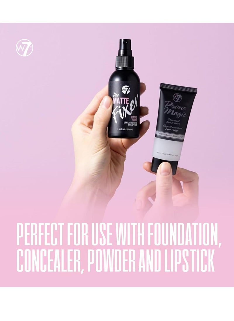 W7 The Fixer Matte Set - Setting Spray & Primer Duo - Natural, Matte Finish