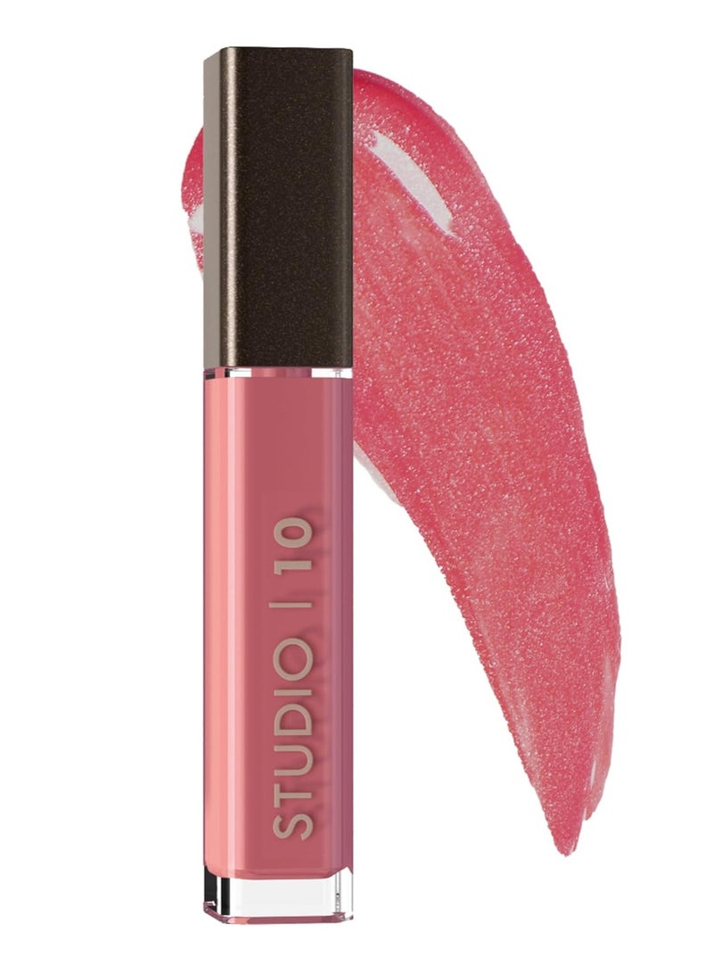 Lip Perfecting Plumping Lip Gloss Supercharged Lip Gloss and Treatment Feather light Non sticky and Long lasting Shine Pink Lip Plumper