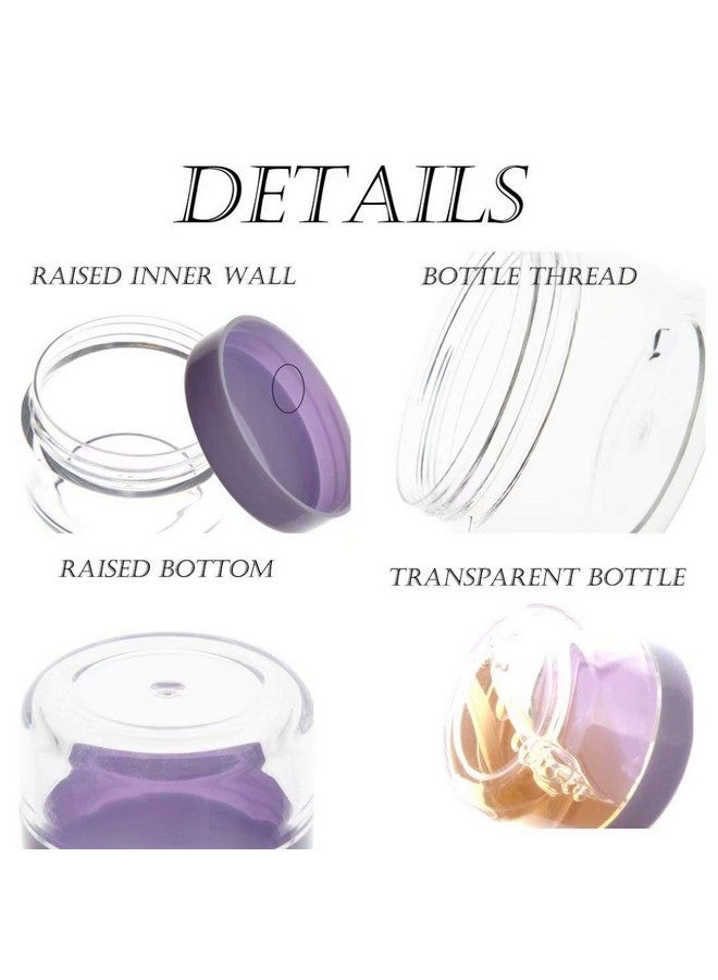 5 Gram Sample Containers With Lids, Mini Makeup Containers, Empty Plastic Travel Cosmetic Containers With Labels(50 Count, Purple Lid)