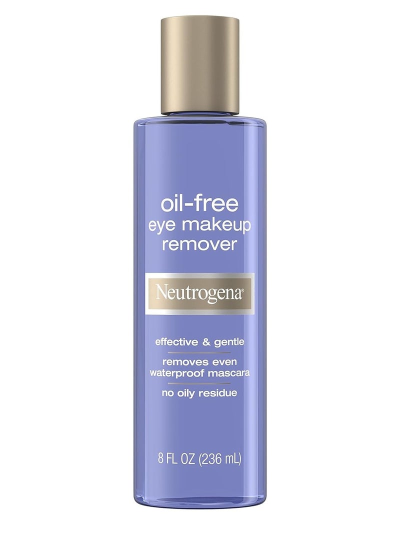 Neutrogena Gentle Oil-Free Eye Makeup Remover & Cleanser for Sensitive Eyes, Non-Greasy Makeup Remover, Removes Waterproof Mascara, Dermatologist & Ophthalmologist Tested, 8.0 fl. oz