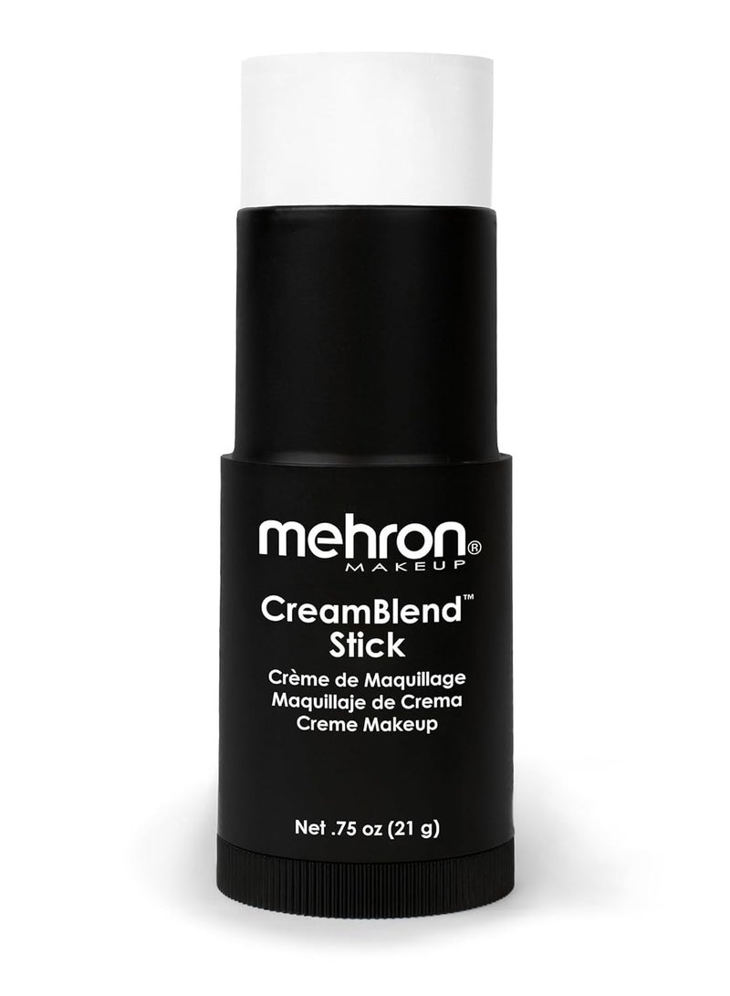 Mehron Makeup CreamBlend Stick | Face Paint, Body Paint, & Foundation Cream Makeup | Body Paint Stick Perfect for Halloween Makeup .75 oz (21 g) (White)