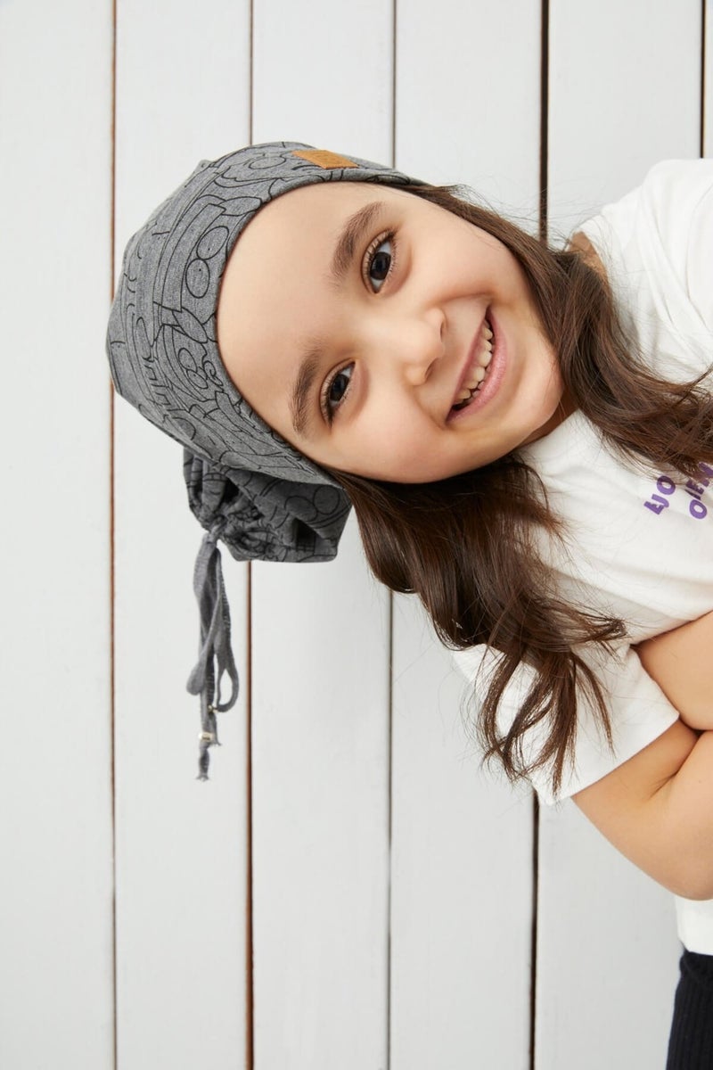 Girl's Smoked Yarn 4 Season Hat Beanie Buff Soft Combed Cotton