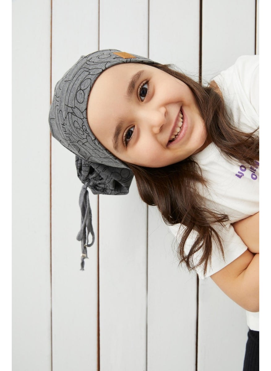 Girl's Smoked Yarn 4 Season Hat Beanie Buff Soft Combed Cotton