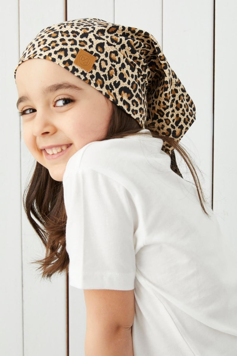 Girl's Wonderful Leopard Yarn 4 Season Hat Beanie Buff Soft Combed Cotton