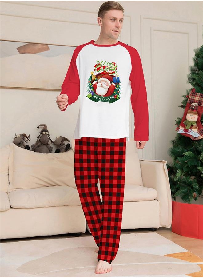 Christmas Tree printed t-shirt with printed pajama set for male