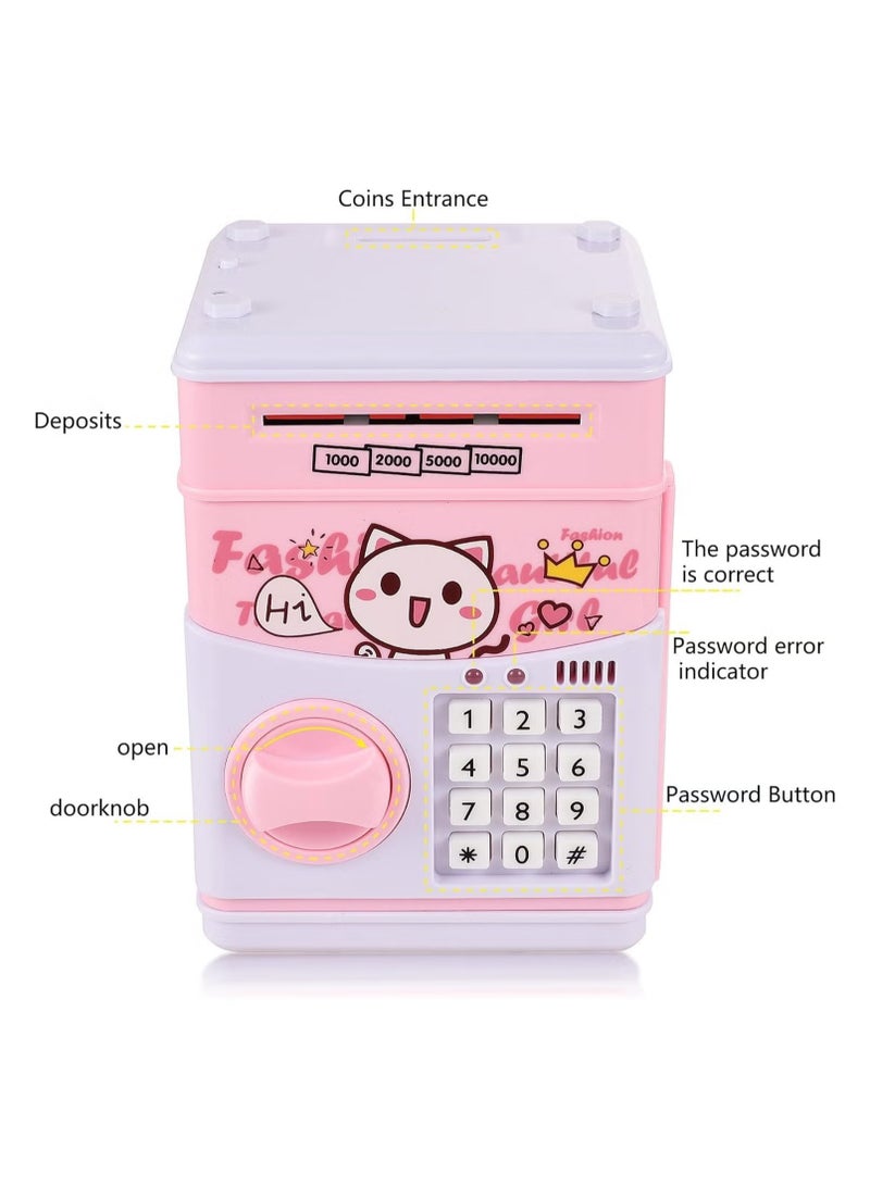 Electronic Piggy Bank With Fingerprint And Pin For Boys And Girls, Mini ATM Saving Box