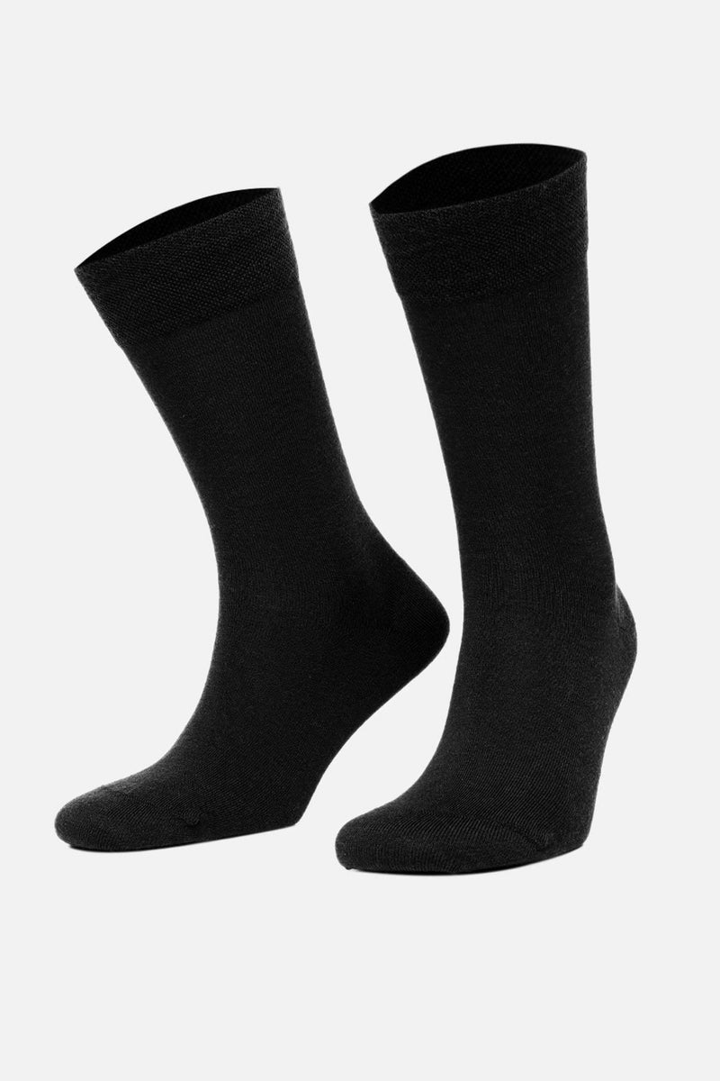 Egyptian Men's Lambswool Wool Single Black Socks M-63000-SI