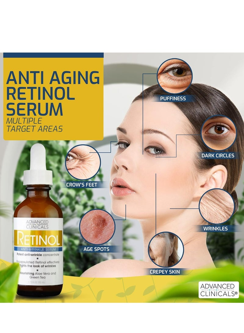 Professional Strength Retinol Serum Anti Aging Wrinkle Reducing 52 ML
