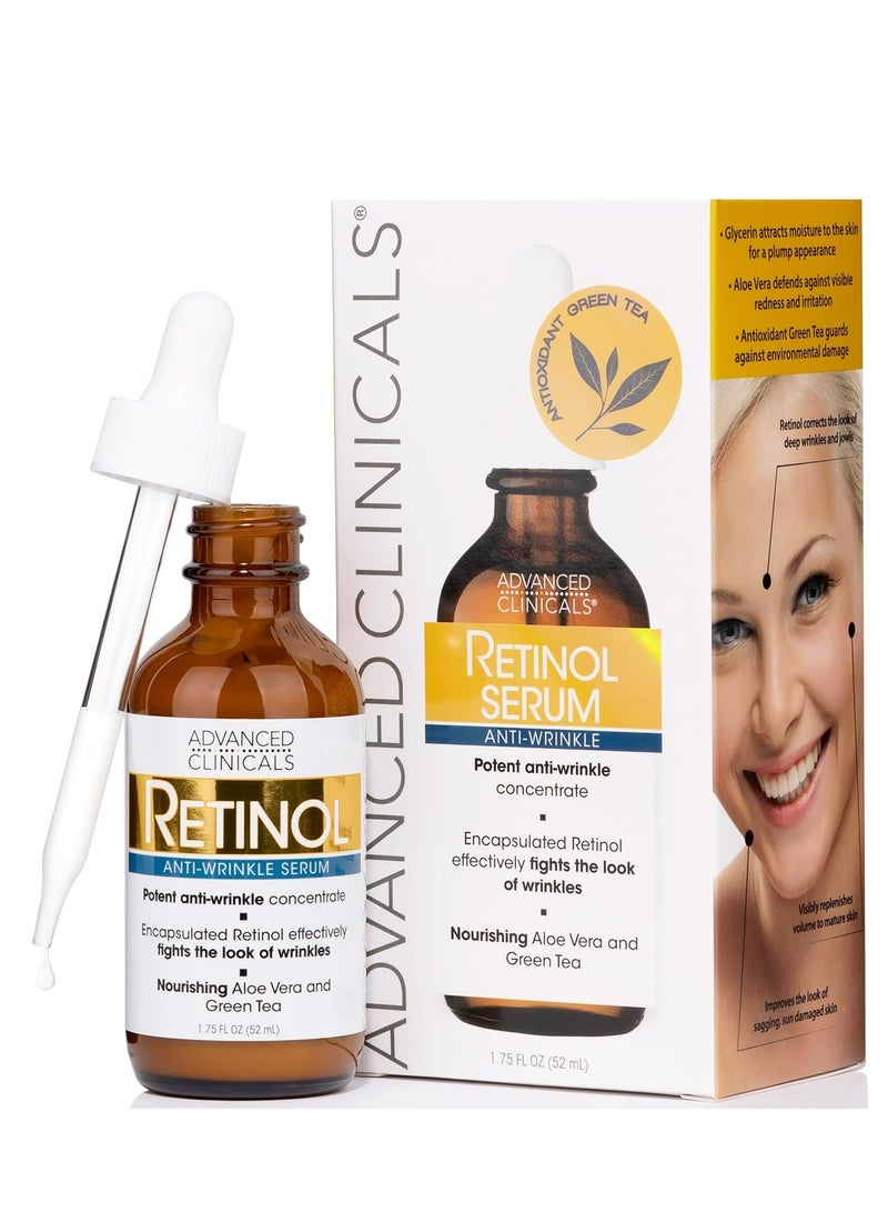 Professional Strength Retinol Serum Anti Aging Wrinkle Reducing 52 ML