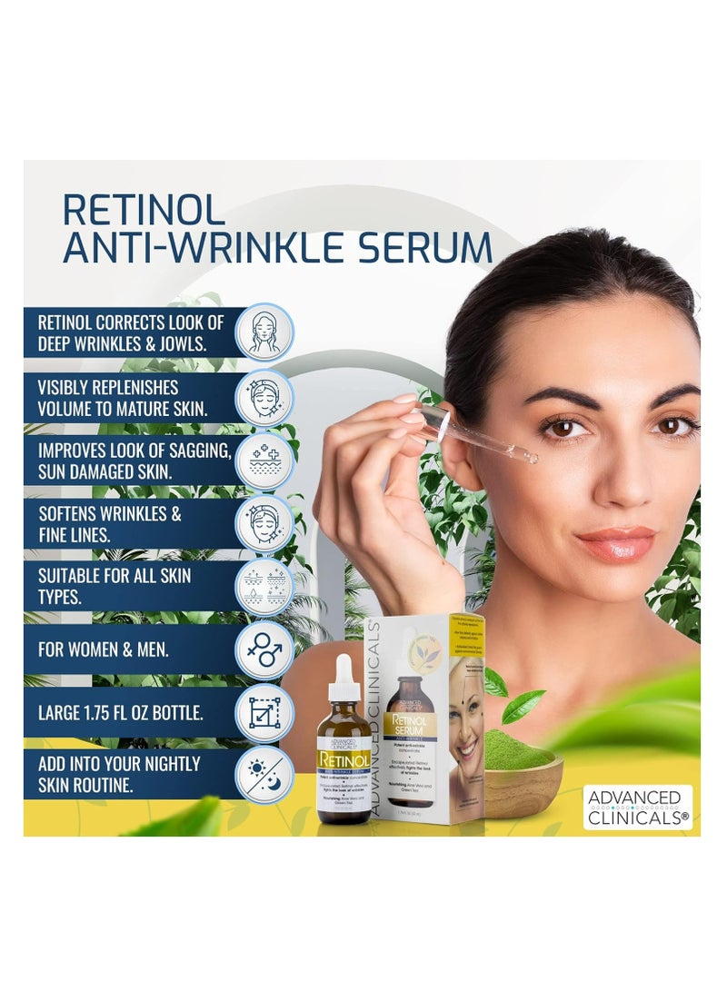 Professional Strength Retinol Serum Anti Aging Wrinkle Reducing 52 ML