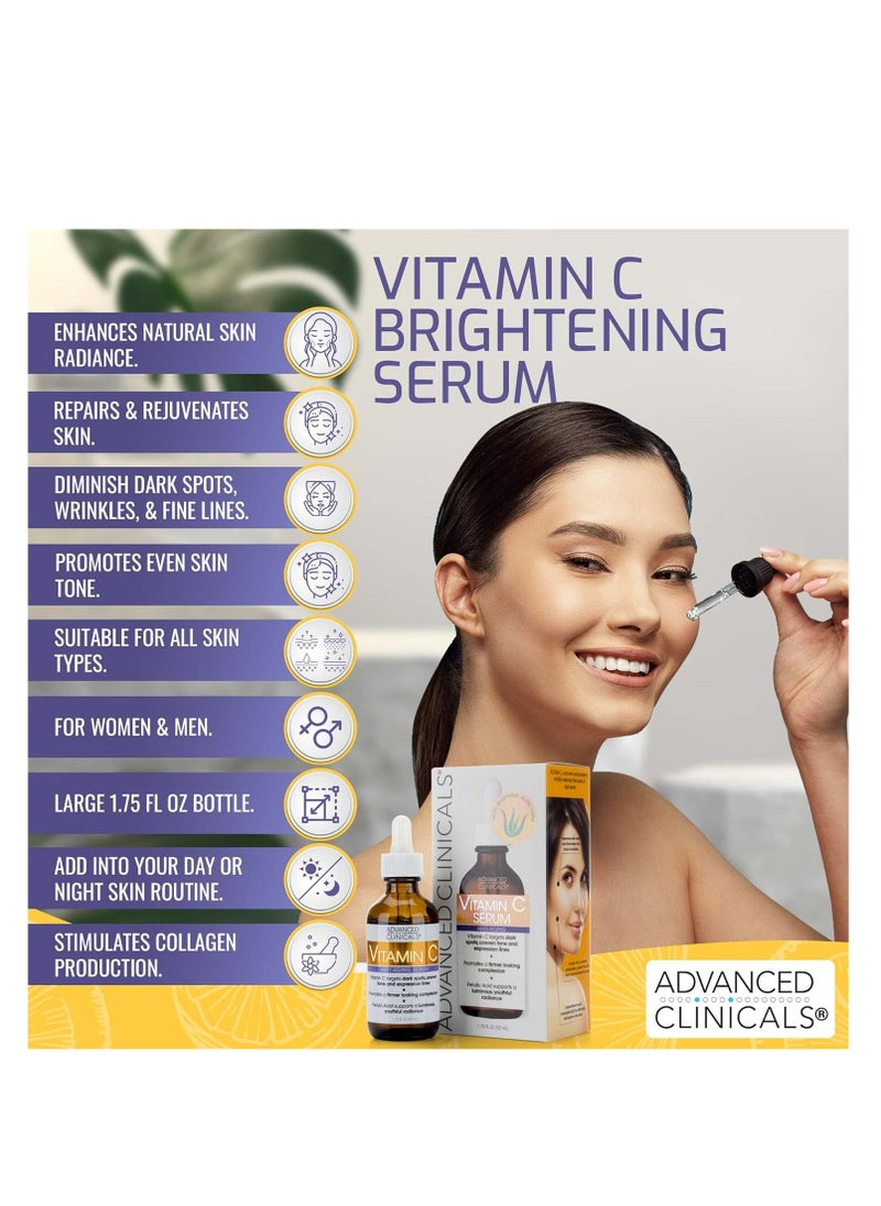 Vitamin C Anti Aging Serum For Dark Spots Uneven Skin Tone Crows Feet And Expression Lines 52 ML