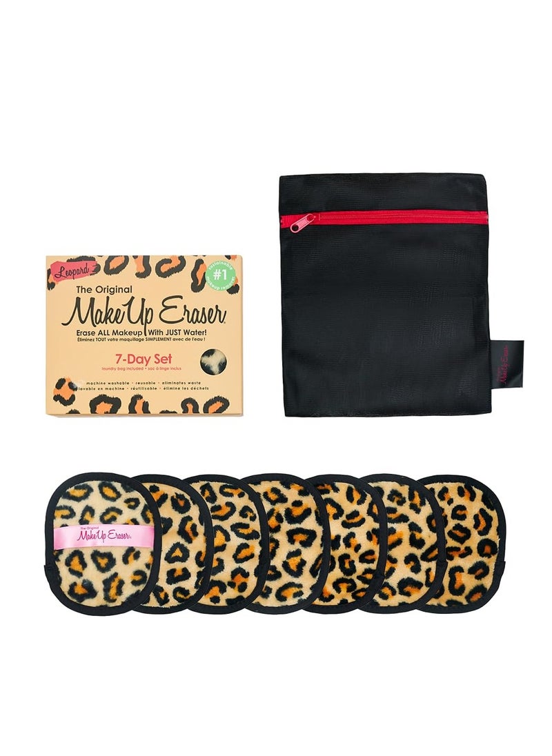 The Original MakeUp Eraser, 7-Day Set, Erase All Makeup With Just Water, Including Waterproof Mascara, Eyeliner, Foundation, Lipstick, Sunscreen, and More! Leopard, 7ct.