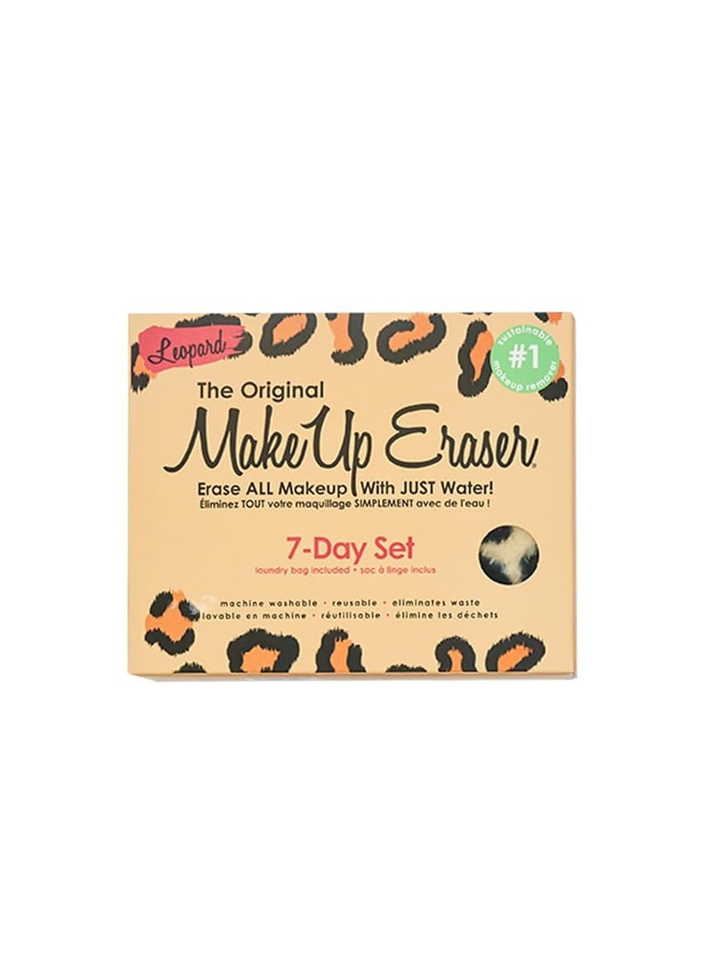 The Original MakeUp Eraser, 7-Day Set, Erase All Makeup With Just Water, Including Waterproof Mascara, Eyeliner, Foundation, Lipstick, Sunscreen, and More! Leopard, 7ct.