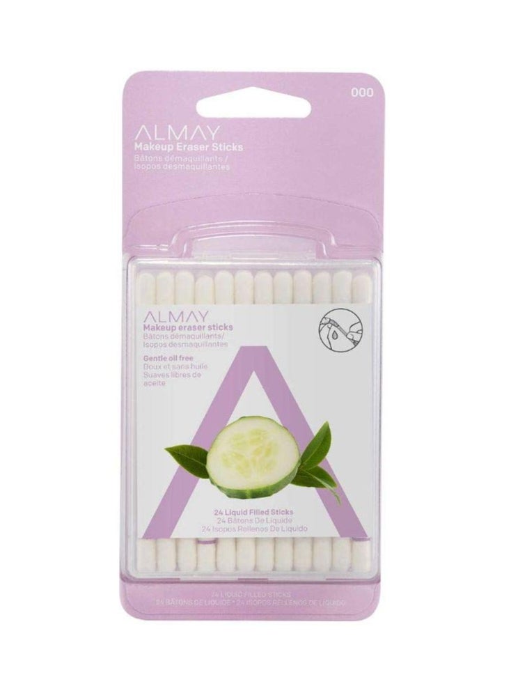 Almay Eye Makeup Remover Sticks with Aloe, Oil Free, Hypoallergenic-Fragrance Free, Dermatologist & Ophthalmologist Tested, 24 Count (Pack of 1)