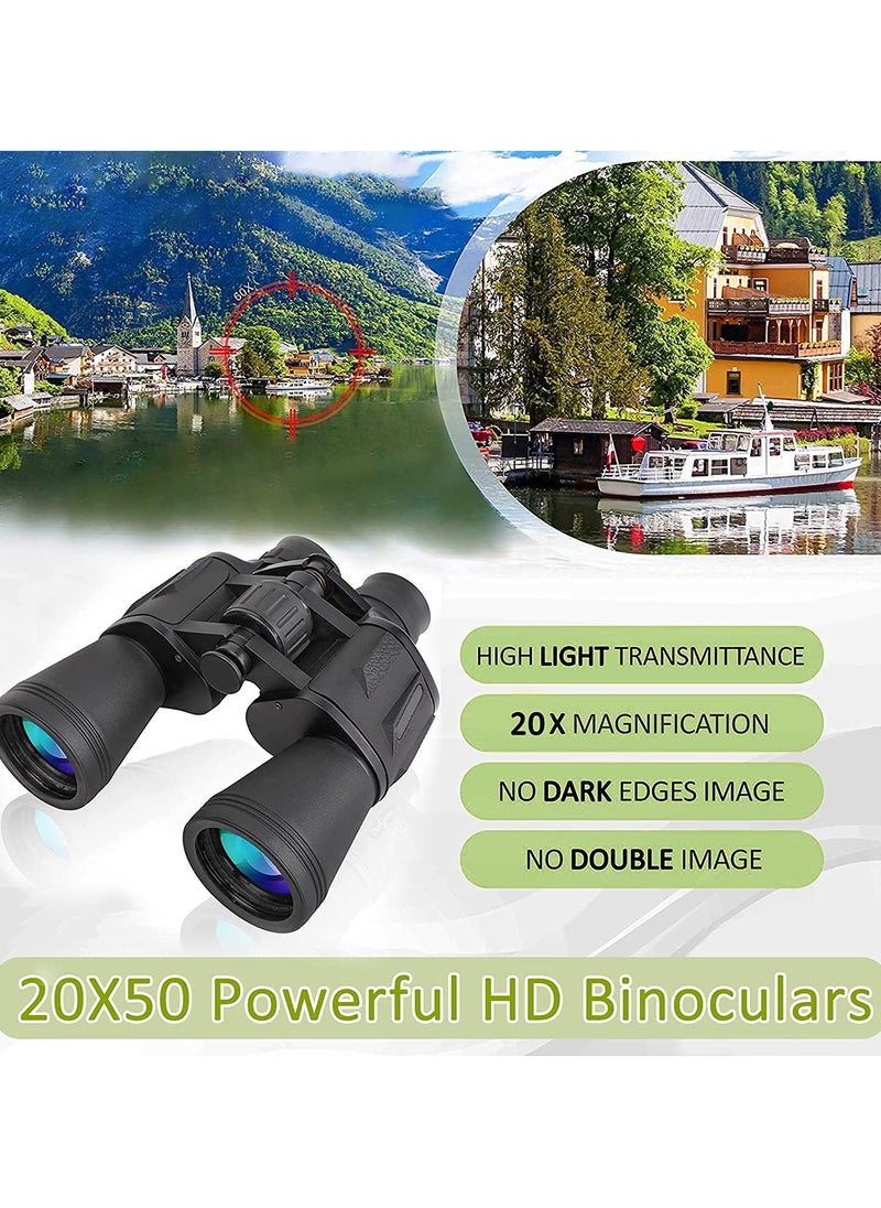 20x50 Professional Binoculars for Adults – Powerful Binoculars for Travel, Bird Watching, Hunting, Sports, Wildlife, and Concerts (Black)