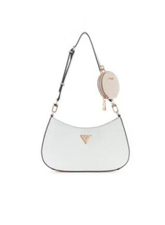 Women's Zipper Shoulder Bag PU Handbag White 29cm * 18cm * 6cm