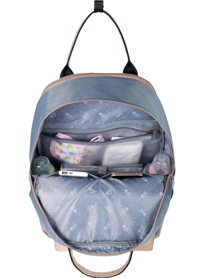 Little Story Kenzie Mom Dad Travel Diaper Backpack - Blue