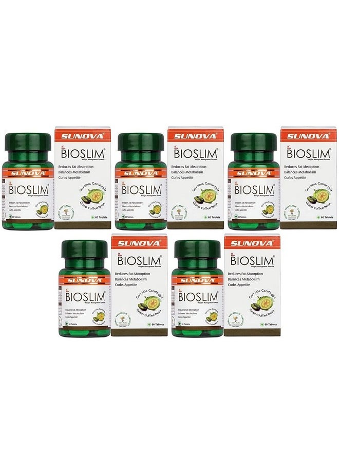 Bioslim- Weight Management Formula | Made Up Of Garcinia Cambogia And Green Coffee Bean Extracts - 60 Tablets X Pack Of 5