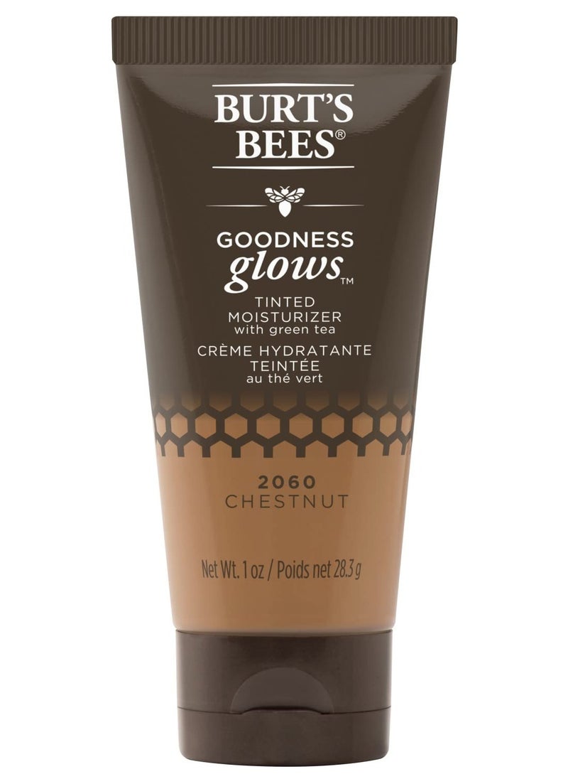Burts Bees Goodness Glows Tinted Moisturizer, Rich in Antioxidants, Chestnut 1.0 Ounce