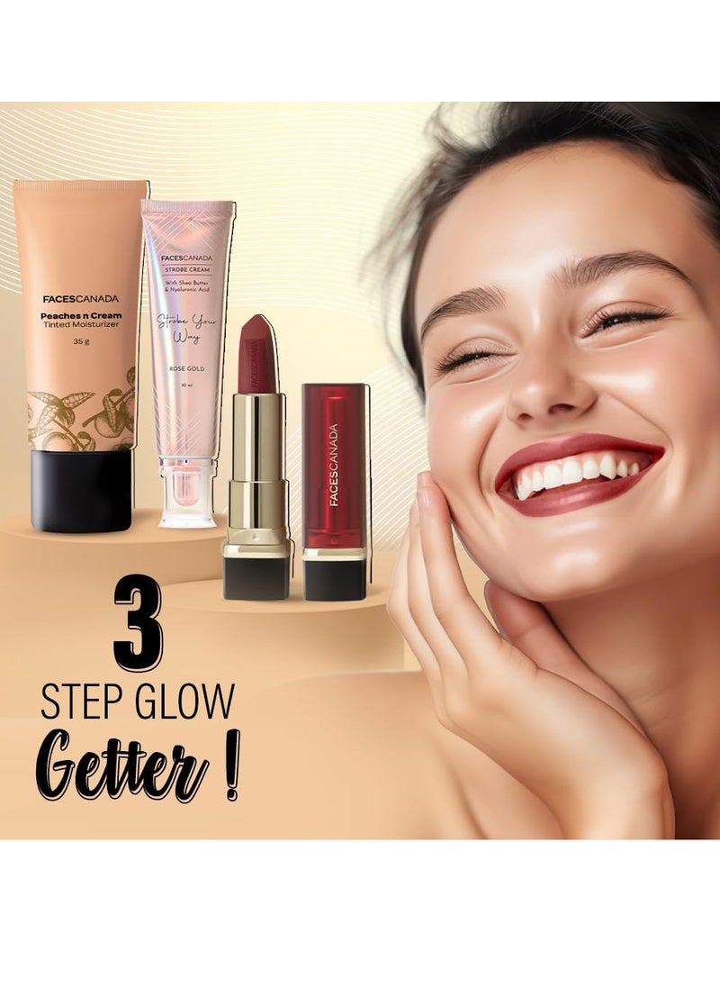 Peaches N Cream Tinted Face Moisturizer | Non Oily Lightweight Gel Formula | Blends Easily | Lightly Tinted Cream for Radiant Glow | 1.23 Oz (35g)