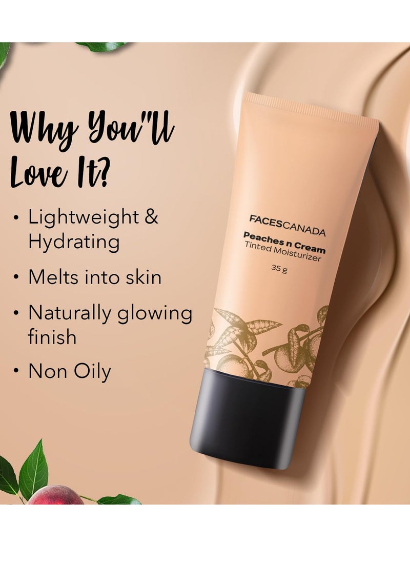 Peaches N Cream Tinted Face Moisturizer | Non Oily Lightweight Gel Formula | Blends Easily | Lightly Tinted Cream for Radiant Glow | 1.23 Oz (35g)