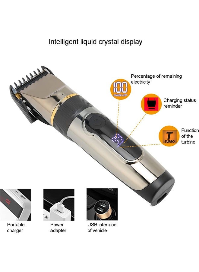 12-Piece Electric Shaving Machine, Professional Adjustable Blade Clipper Set, Rechargeable Haircut Machine Washable