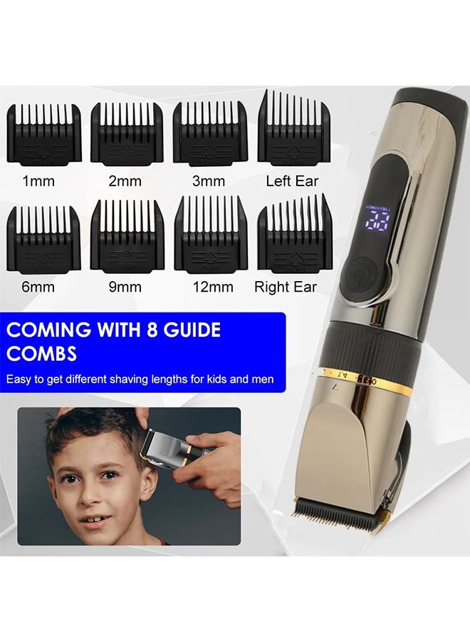 12-Piece Electric Shaving Machine, Professional Adjustable Blade Clipper Set, Rechargeable Haircut Machine Washable