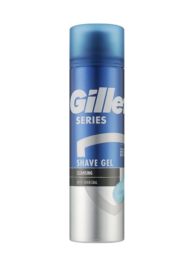 Gillette Series Shaving Cleansing Gel with Charcoal Sensitive Skin 200ml (Pack of 6)