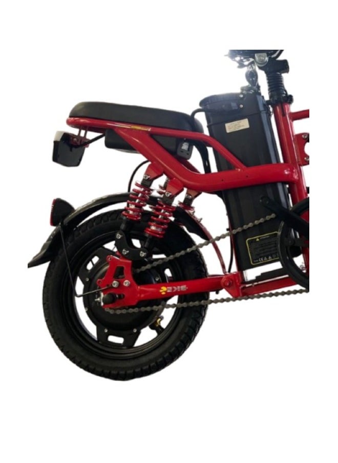 Electric Bike with 500W Motor and Battery 48V 10 Ah Red