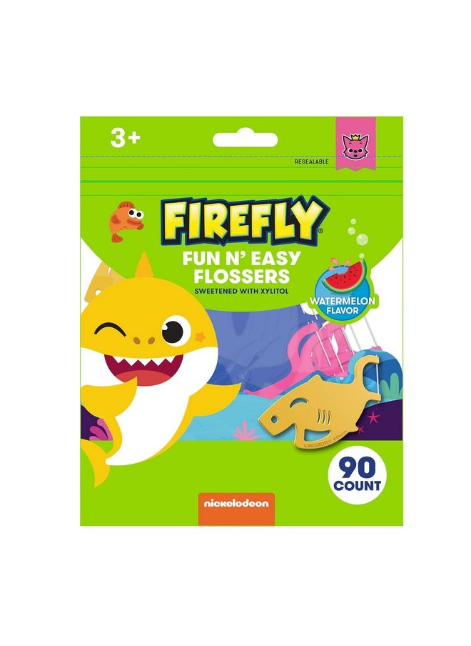 Kids' Flossers, Ages 4-12, Pack Of 90 Baby Shark Watermelon Flavor