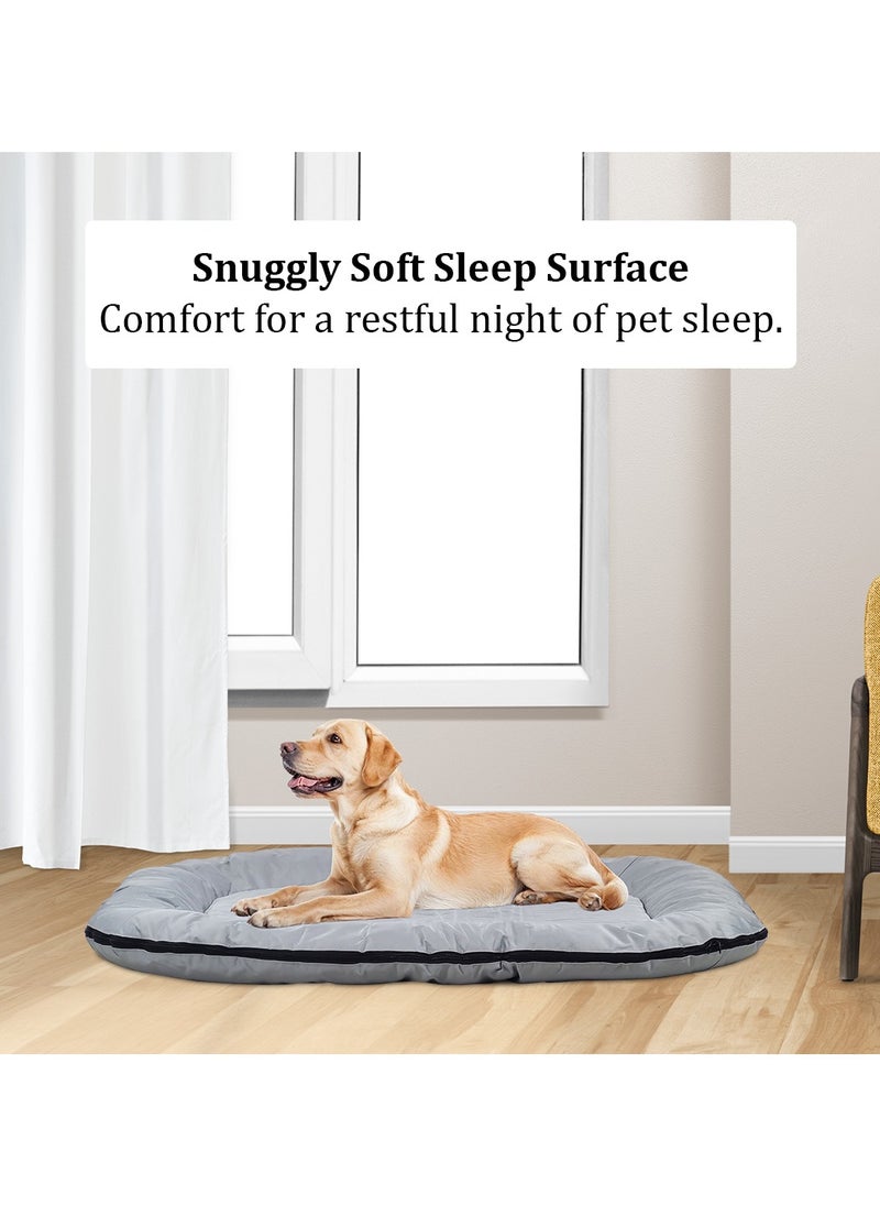 Dog bed for medium to large-sized dogs, Waterproof pet bed mat with Removable cover and Anti-slip bottom, Indoor pet sleeping mattress, Anti-stress dog mattress 115 cm (Grey)