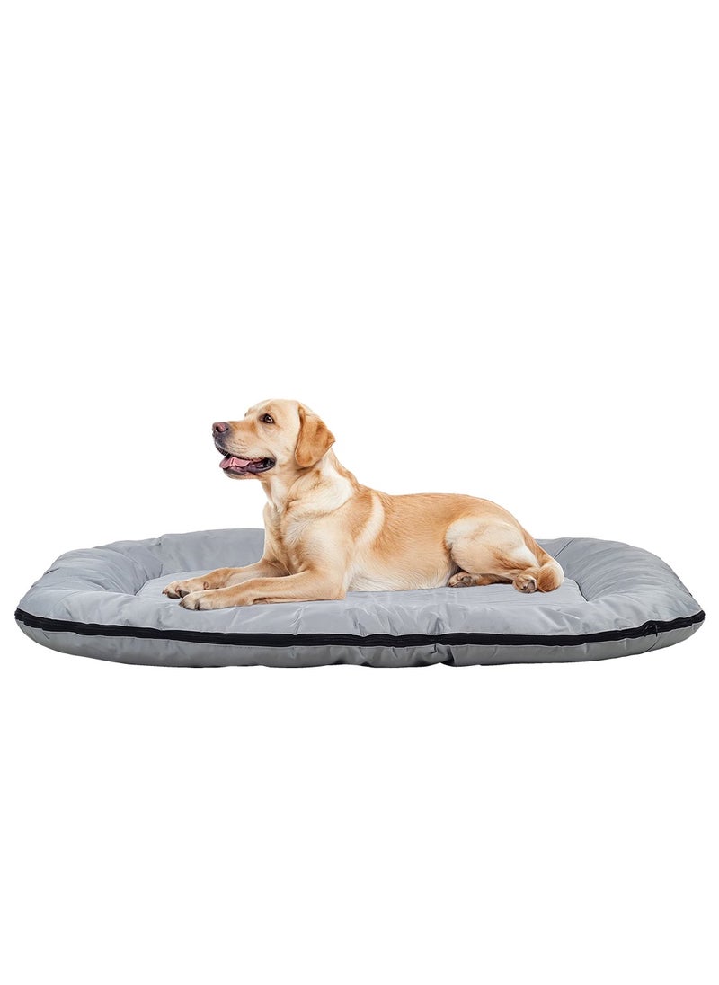 Dog bed for medium to large-sized dogs, Waterproof pet bed mat with Removable cover and Anti-slip bottom, Indoor pet sleeping mattress, Anti-stress dog mattress 115 cm (Grey)