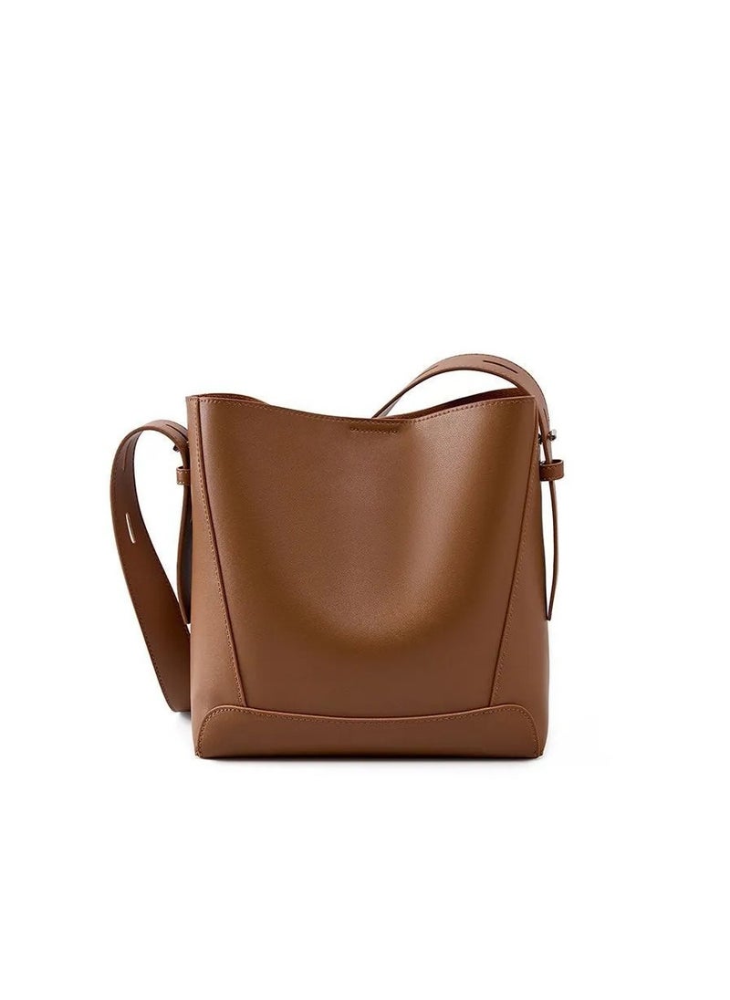 Women's New Style High-End Large-Capacity Bucket Bag Soft Leather Versatile Shoulder And Crossbody Bag