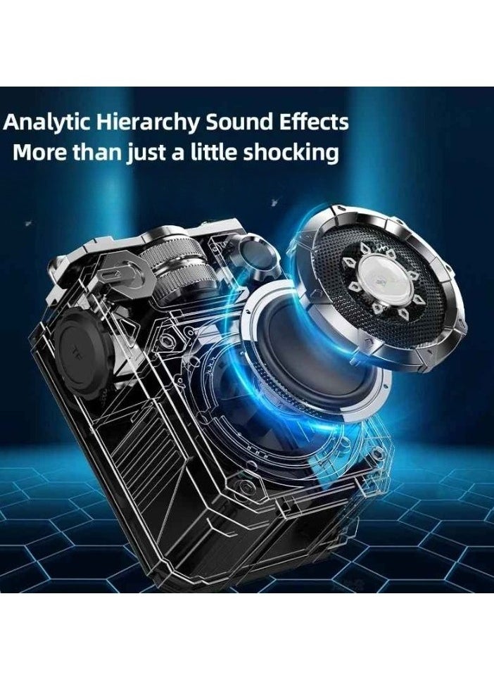 Portable Subwoofer, Compact And Lightweight Bluetooth Speaker, Mini Creative Super Bass Music Player, Easy To Carry Durable Sound Box For Indoor And Outdoor, (1pc, Silver)