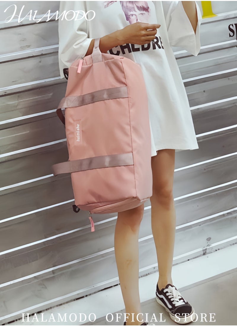 Women's Sports Duffel Bag Overnight Weekender Travel Bag with Wet Pocket Large Side Shoe Compartment Easy-access Front Pocket Interior Pocket and Adjustable Shoulder Strap Ideal as Gym Bag Yoga Bag