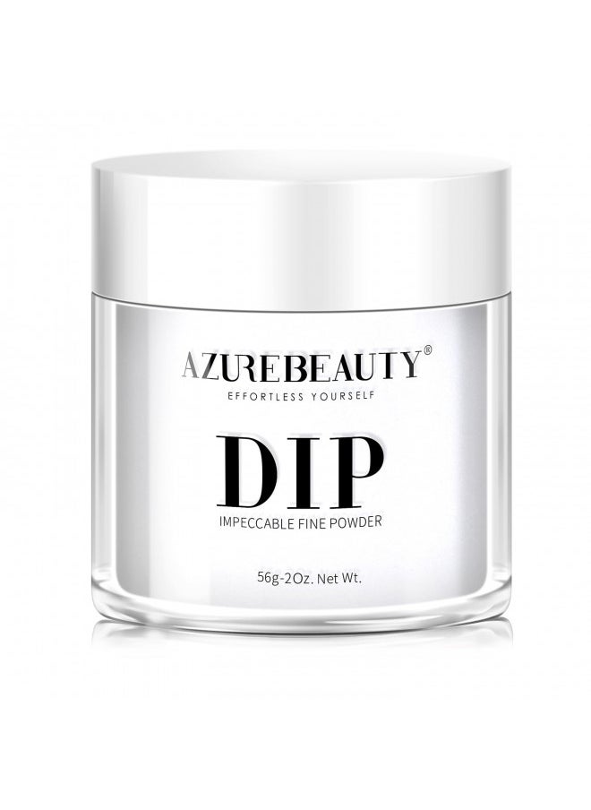 Dip Powder White Color 2Oz/56g, Basic Transparent Acrylic Dipping Powder Crystal French Nail Art Starter Manicure Salon DIY at Home, Odor-Free, Long-Lasting, No Nail Lamp Needed