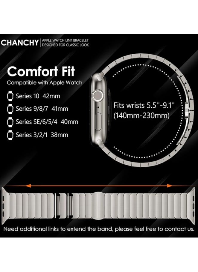 Stainless Steel Band for Apple Watch Ultra Band 49mm 45mm 44mm 42mm 38mm 40mm 41mm, Metal Strap with Folding Clasp for Apple Watch Series 8 7 6 5 4 3 2 1 for Men (Black, 49mm 45mm 44mm 42mm)