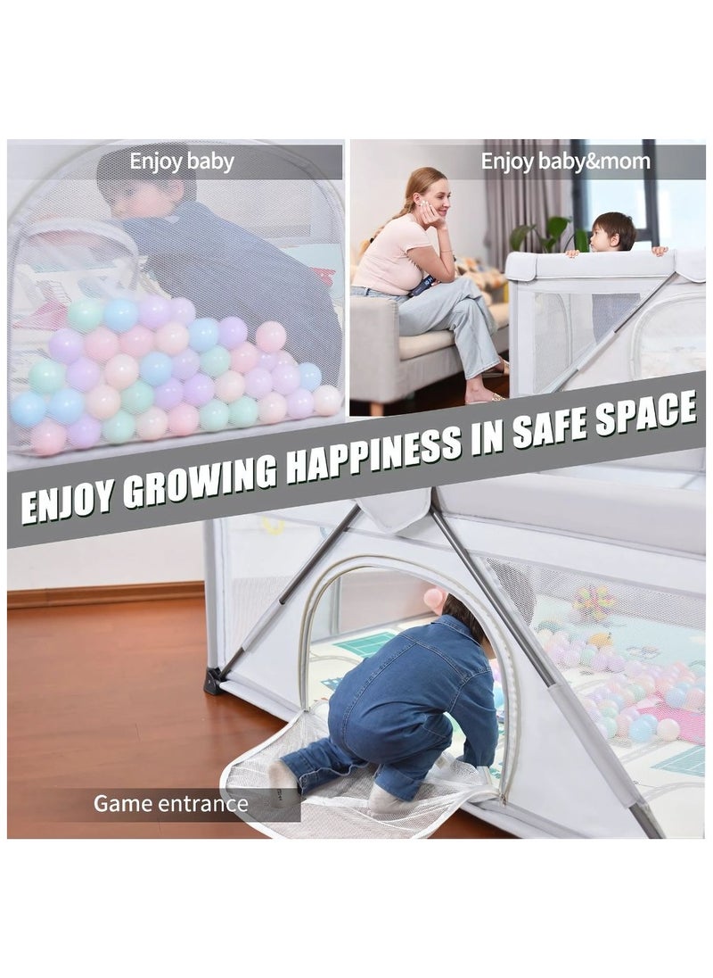 Baby Playpen Extra Large Play Yard Indoor Outdoor Kids Activity Center w/ Gate 150*150*68CM