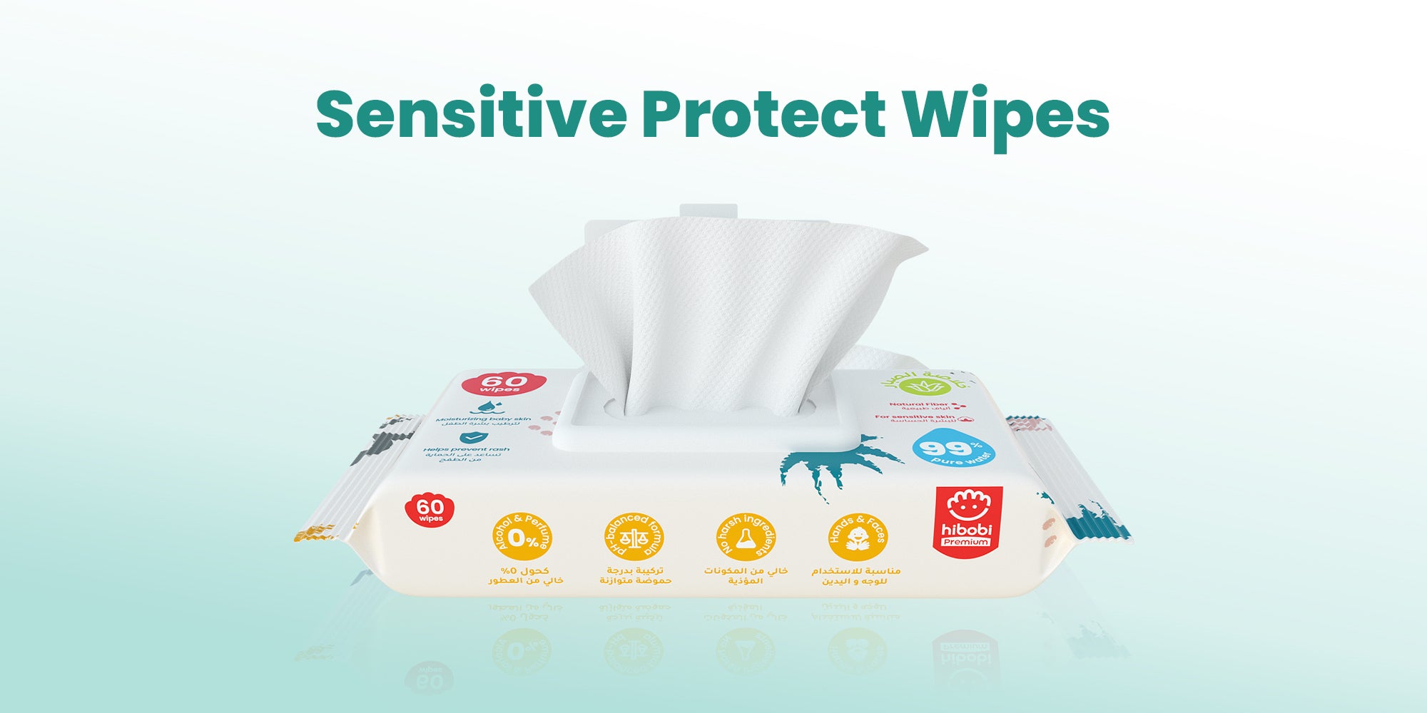 Natural Care Sensitive Baby Wipes 6 Packs of 60 Wipes (360 Wipes)