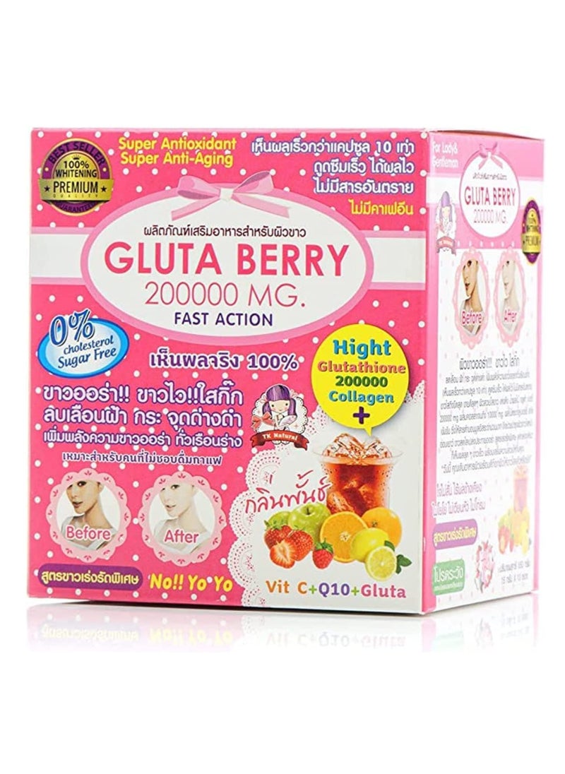 Gluta Berry 200000 Mg Drink Punch Whitening Skin Fast Action - Time to Glow your Skin