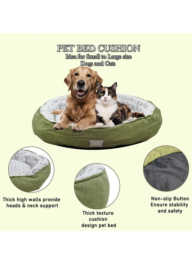 Pet bed for Small to Large dogs, Dog kennel with Soft plush material, Warm and Comfortable bed, Indoor pet bed with Anti-slip button, Washable & Breathable 72 cm (Green)