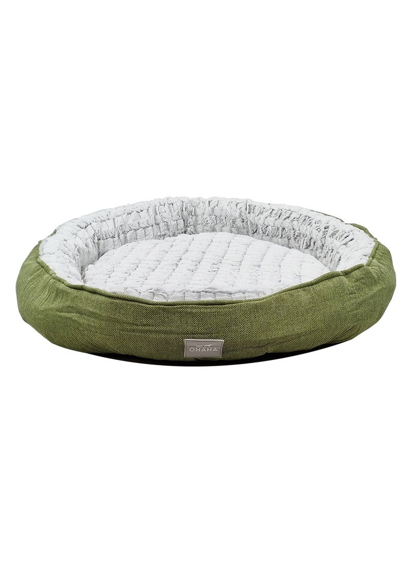 Pet bed for Small to Large dogs, Dog kennel with Soft plush material, Warm and Comfortable bed, Indoor pet bed with Anti-slip button, Washable & Breathable 72 cm (Green)