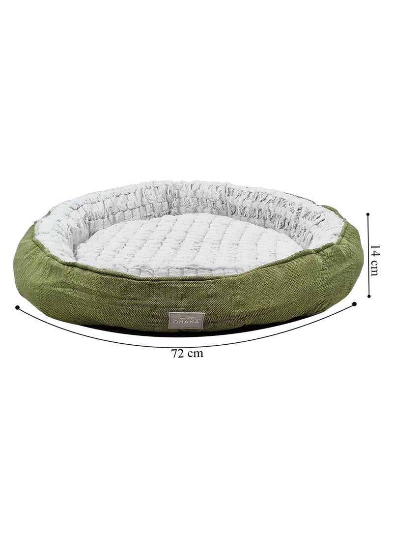 Pet bed for Small to Large dogs, Dog kennel with Soft plush material, Warm and Comfortable bed, Indoor pet bed with Anti-slip button, Washable & Breathable 72 cm (Green)